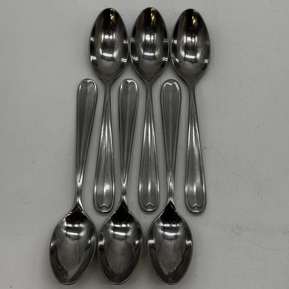 Lot Set of 6 ONEIDA DYLAN Stainless Steel Oval Soup Spoons Flatware Replacement